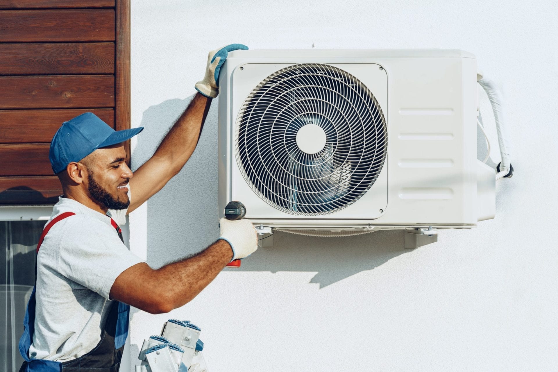 Air Conditioning Hand press on remote control of Air Conditioning.